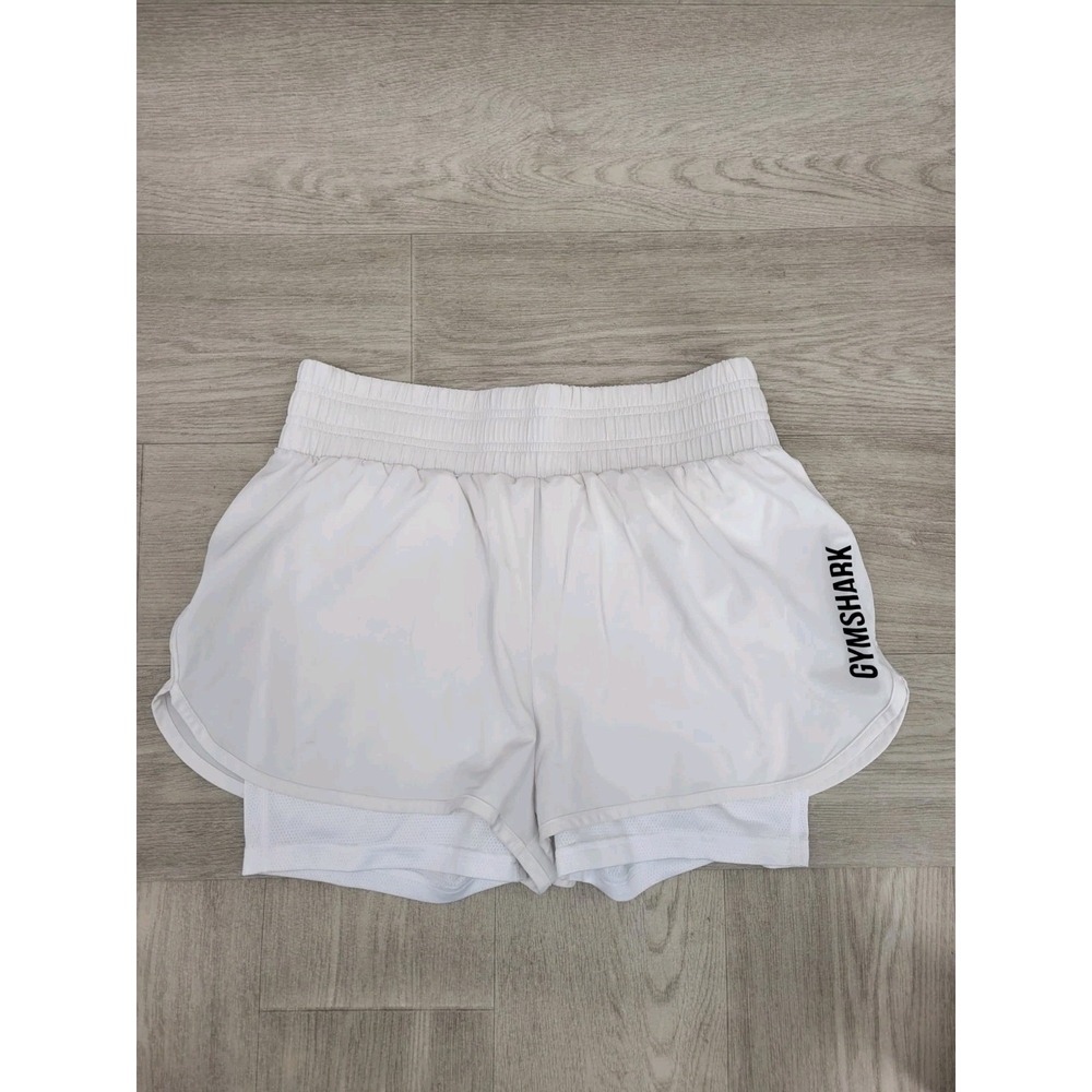 Gymshark Women's Athletic Shorts Size S White Drawstring Running Gym Workout